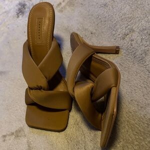 Topshop Tan Women's Heeled Mules